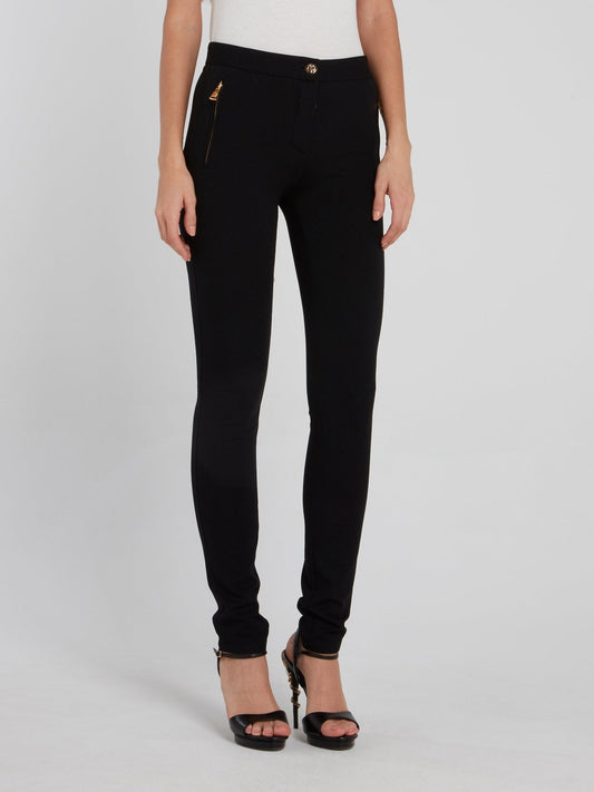 Black High Waist Skinny Trousers