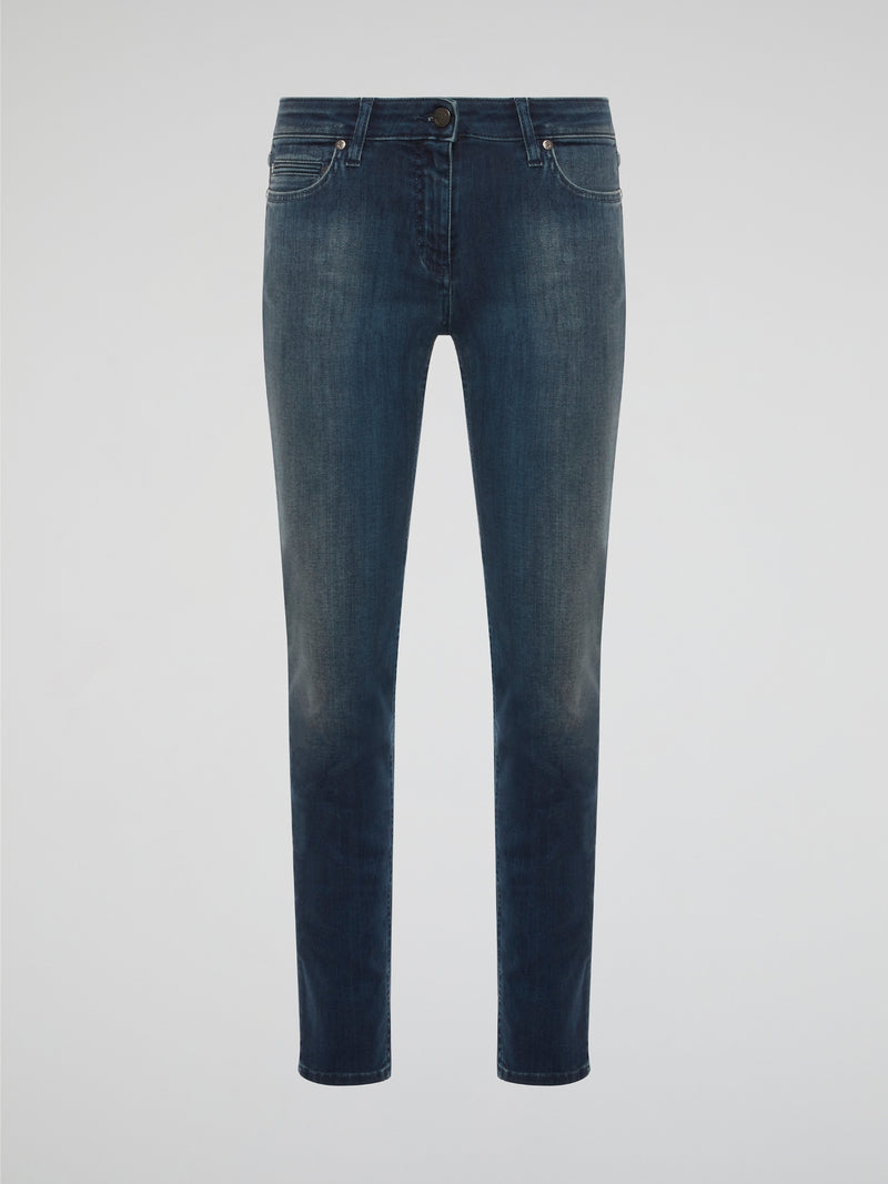 Elevate your denim game with these Stone Washed Skinny Denim Jeans by Roberto Cavalli, designed to hug your curves in all the right places. The unique stone wash finish gives these jeans a worn-in, vintage look that sets them apart from your average pair of skinny jeans. Pair them with a sleek blouse and heels for a chic and edgy urban look that will turn heads wherever you go.