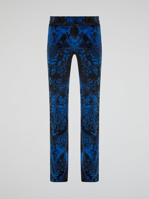 Step out in style with these statement Blue Printed Skinny Trousers from Roberto Cavalli, designed to turn heads wherever you go. The intricate print adds a touch of sophistication to any outfit, while the form-fitting silhouette hugs your curves in all the right places. Elevate your wardrobe with these must-have trousers that exude luxury and high-fashion flair.