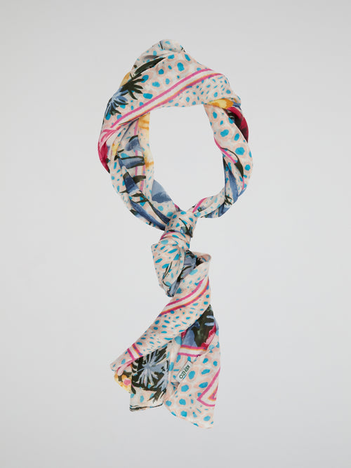 Wrap yourself in vibrant elegance with the Floral Print Scarf from Kenzo. This luxurious accessory features a stunning floral motif that adds a pop of color to any outfit. Crafted from sumptuously soft fabric, this scarf is a must-have for those who appreciate both style and comfort.