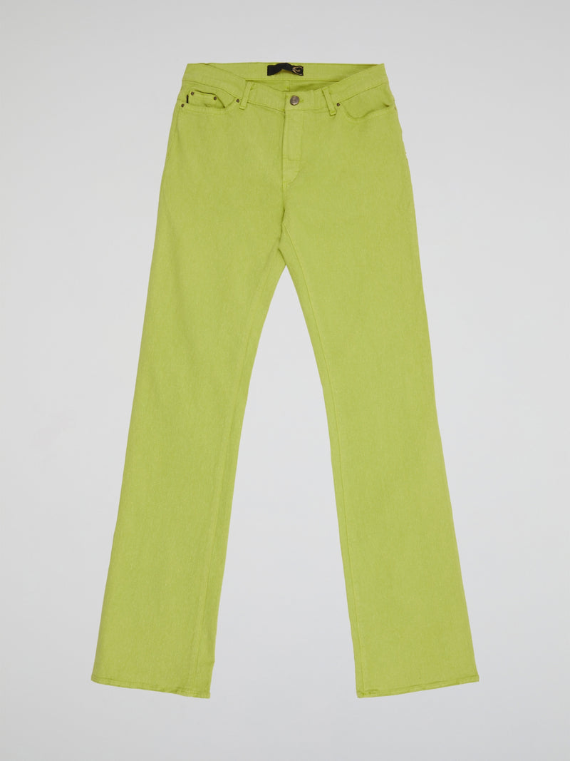 Elevate your denim game with our Chartreuse Straight Leg Jeans from Just Cavalli - a bold and vibrant twist on a classic wardrobe staple. Crafted from premium quality materials, these jeans are designed to fit and flatter your figure while adding a pop of color to any outfit. Make a statement and stand out from the crowd in these eye-catching pants that effortlessly blend high fashion with everyday wear.