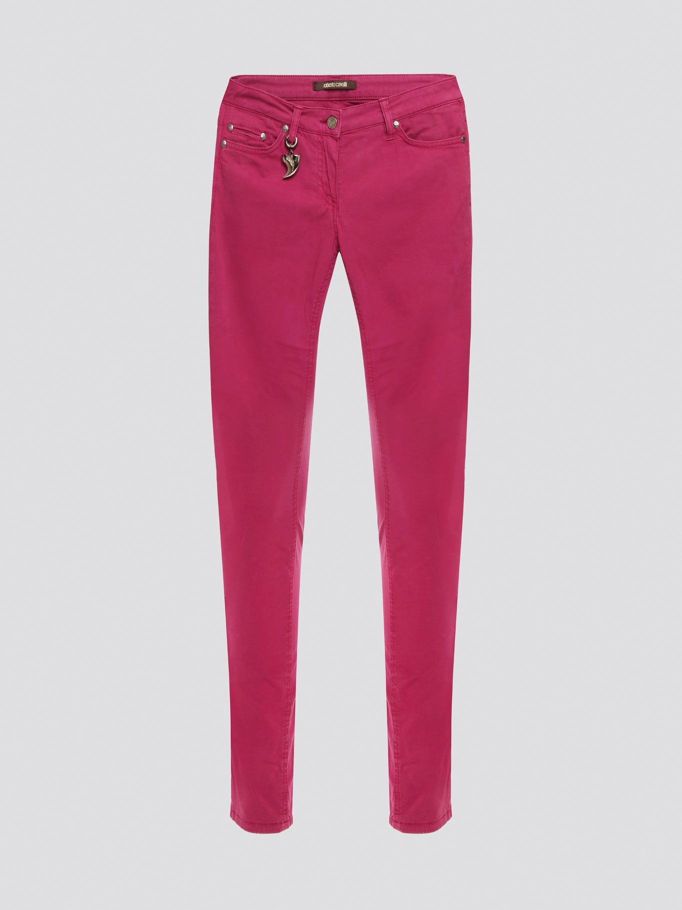 Step out in style with these Pink Skinny Denim Jeans from Roberto Cavalli, the epitome of high fashion and luxury. Crafted with precision and attention to detail, the vibrant pink color adds a fun and feminine touch to your wardrobe. Whether you dress them up or down, these jeans are sure to make a statement wherever you go.