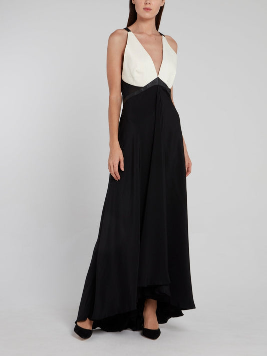 Snake Effect Draped Maxi Dress