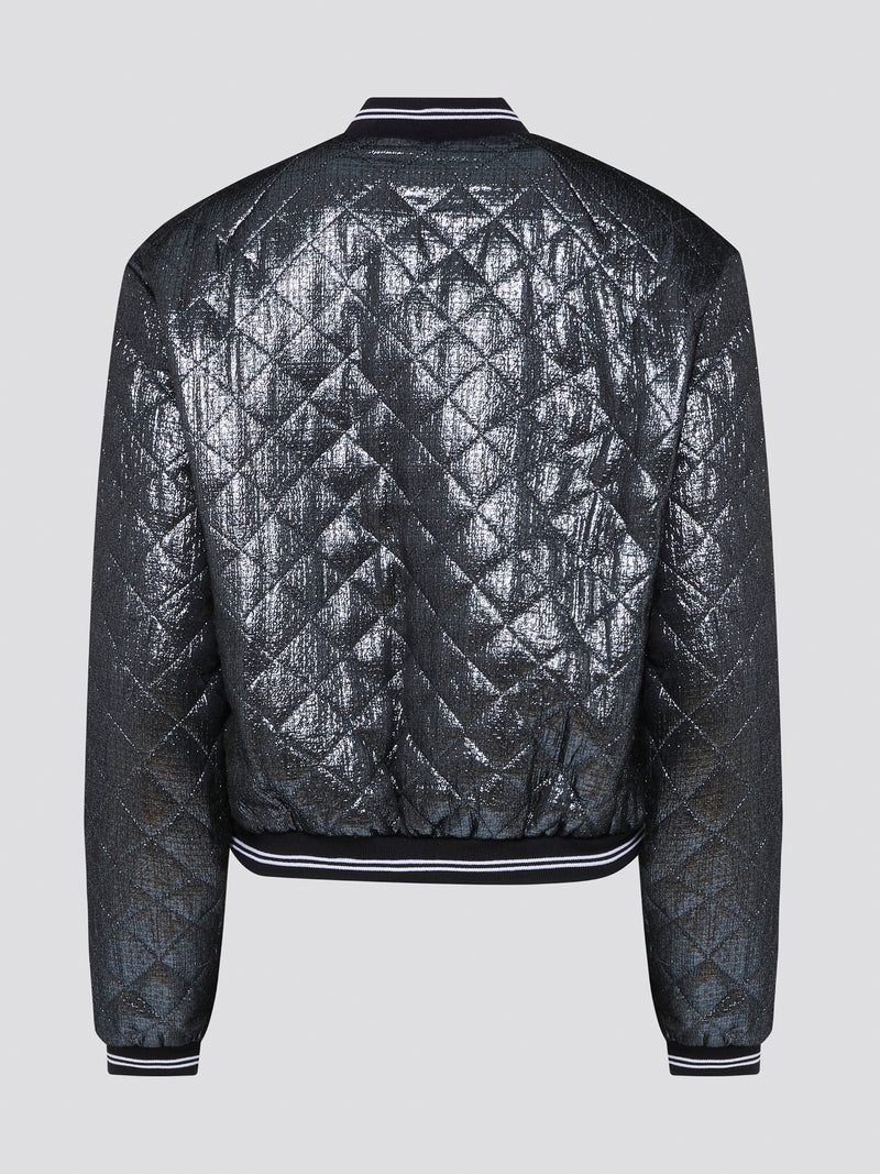 Elevate your outerwear game with the Markus Lupfer Metallic Quilted Bomber Jacket. This stunning piece combines edgy metallic fabric with classic quilted stitching for a truly unique look. Whether you're heading to a concert or a night out on the town, this jacket is sure to turn heads and make a statement.