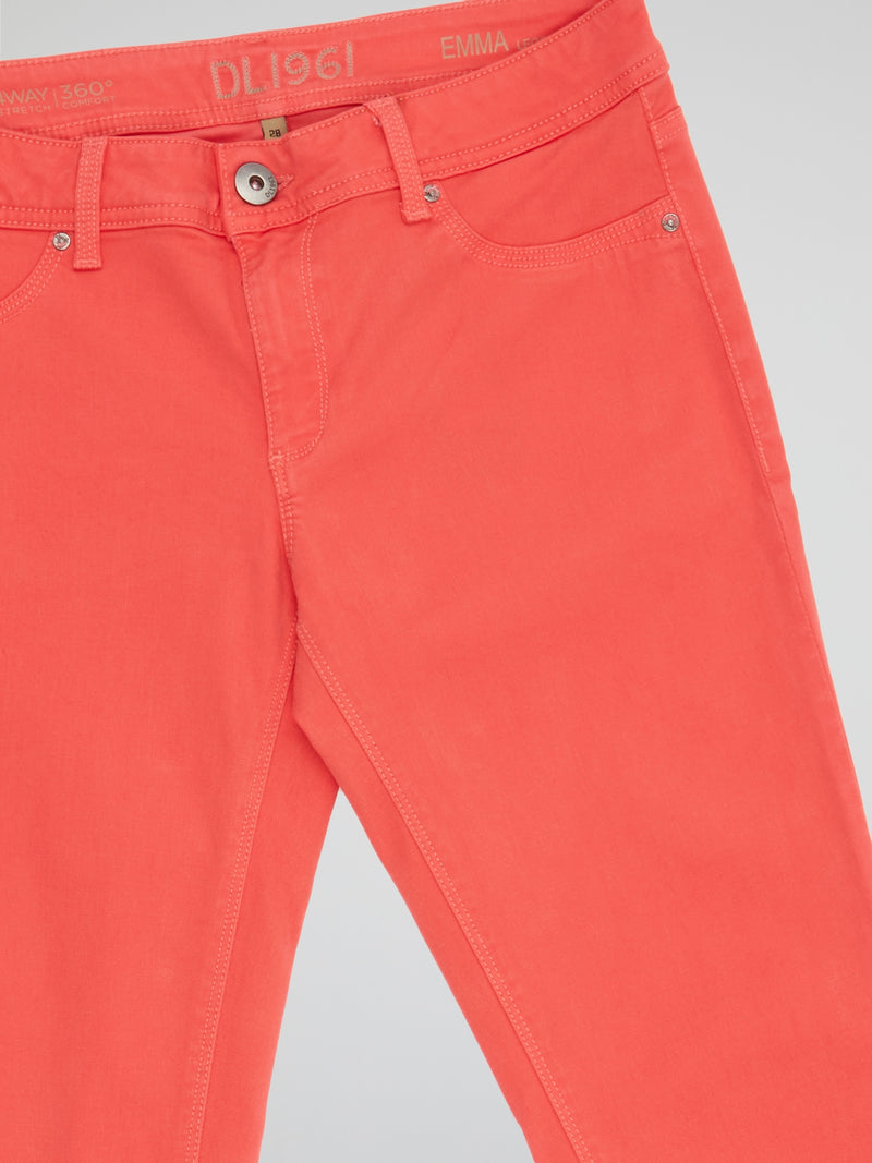 Turn heads in these Neon Orange Skinny Jeans from DL1961, the perfect statement piece for the bold fashionista. The vibrant hue adds a pop of color to any outfit, while the flattering skinny fit ensures a sleek silhouette. Made with DL1961's signature eco-friendly denim, these jeans are not only stylish but also sustainable.