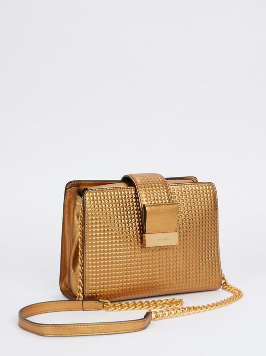 Margot Bronze Laminated Leather Shoulder Bag