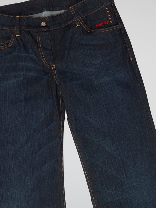 Indigo Blue High-Rise Flare Jeans