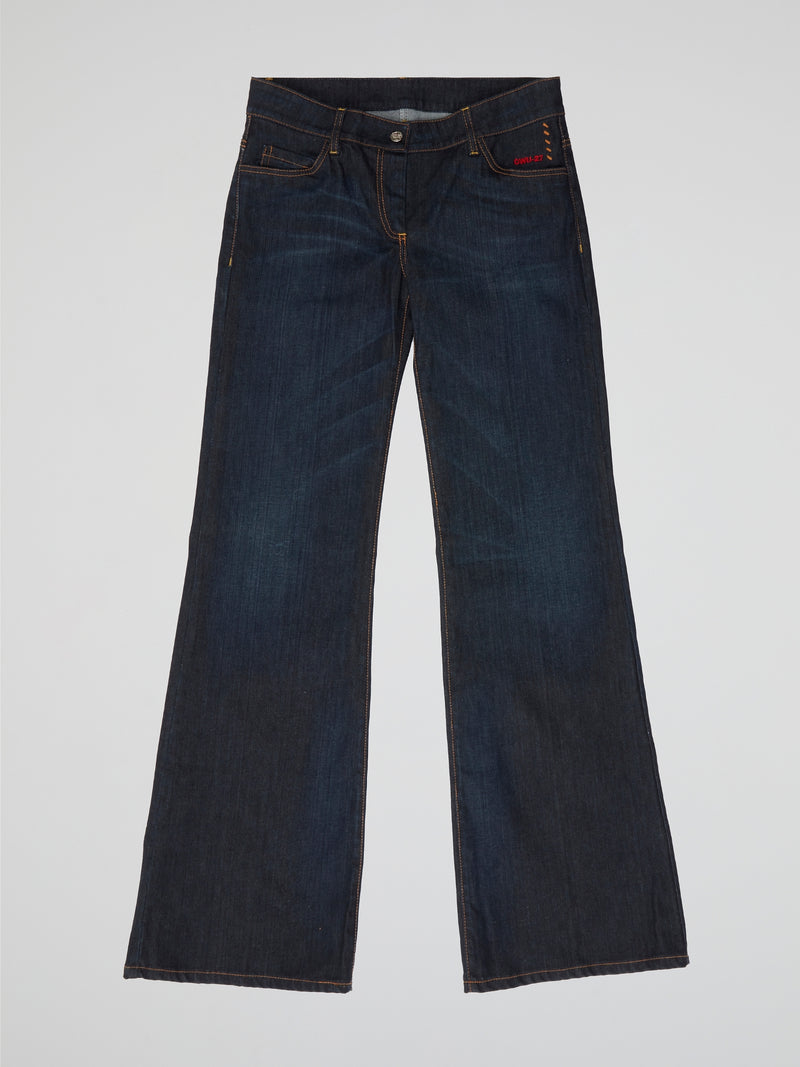 Indigo Blue High-Rise Flare Jeans