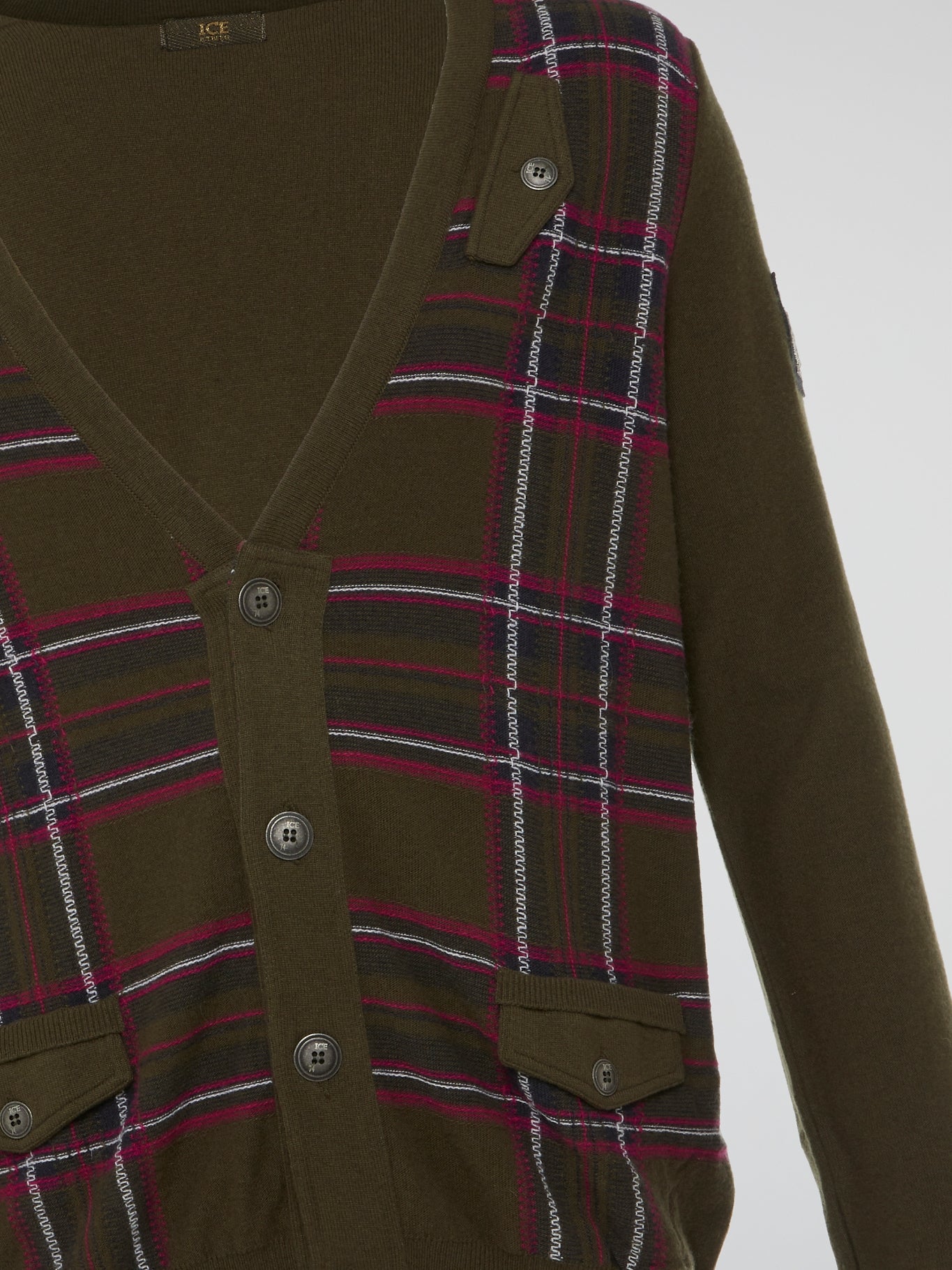 Brown Tartan Patterned Cardigan