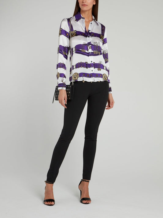 Printed Long Sleeve Silk Shirt