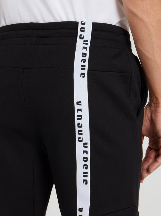 Black Cotton Track Pants