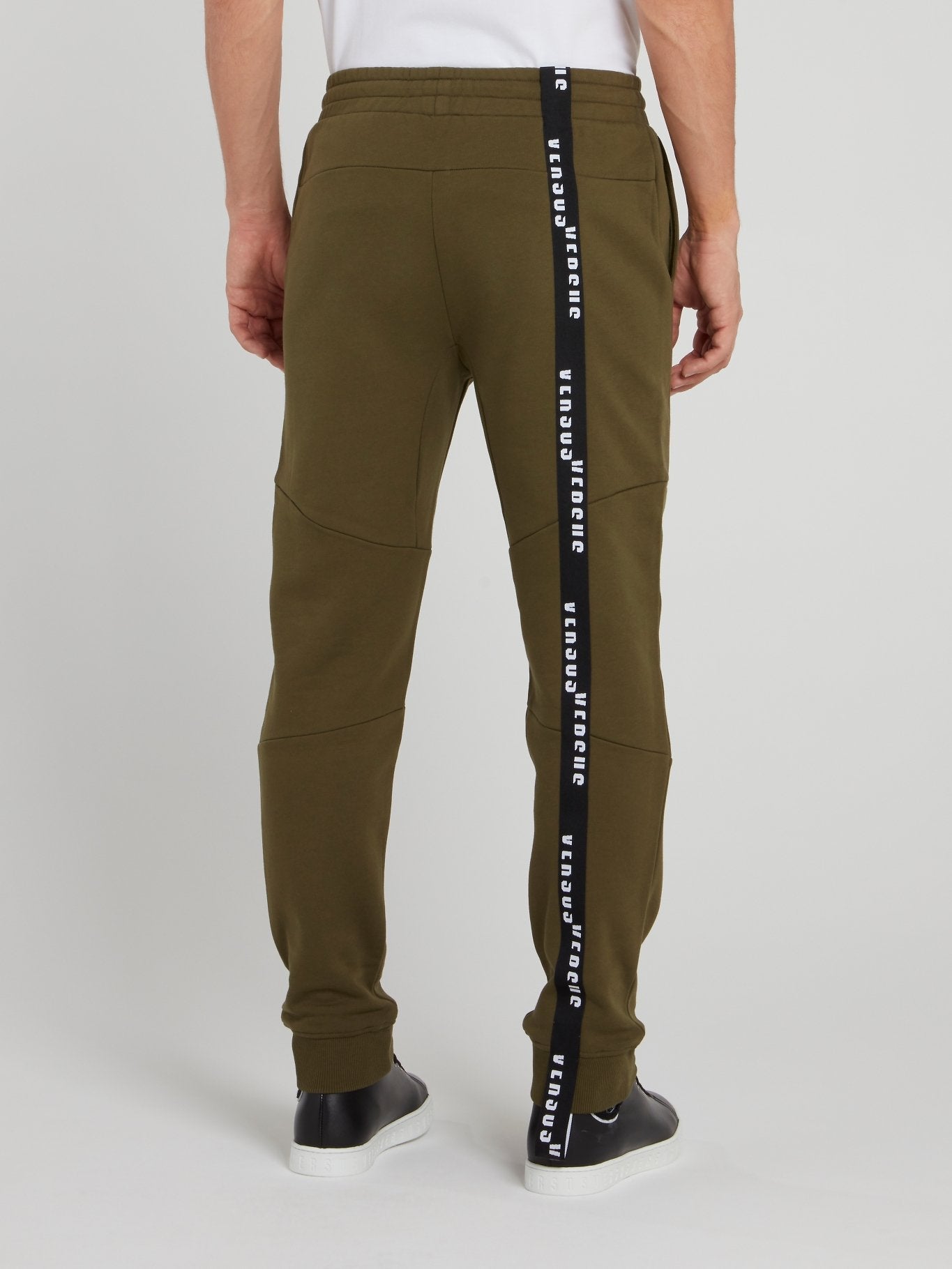 Olive Back Logo Stripe Track Pants