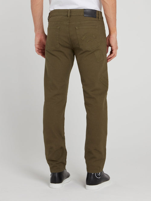 Olive Straight Cut Jeans