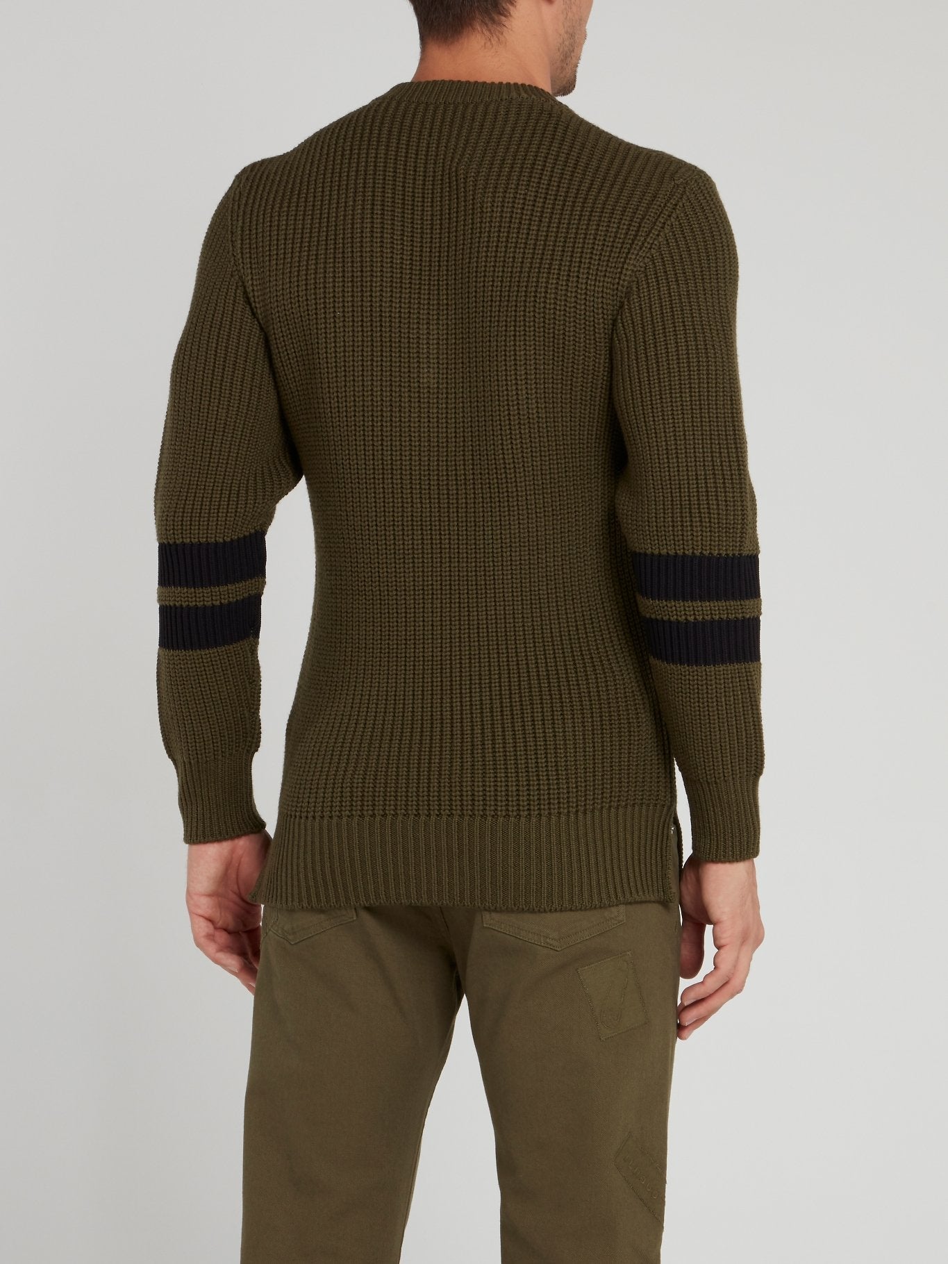 Olive Varsity Knit Sweater