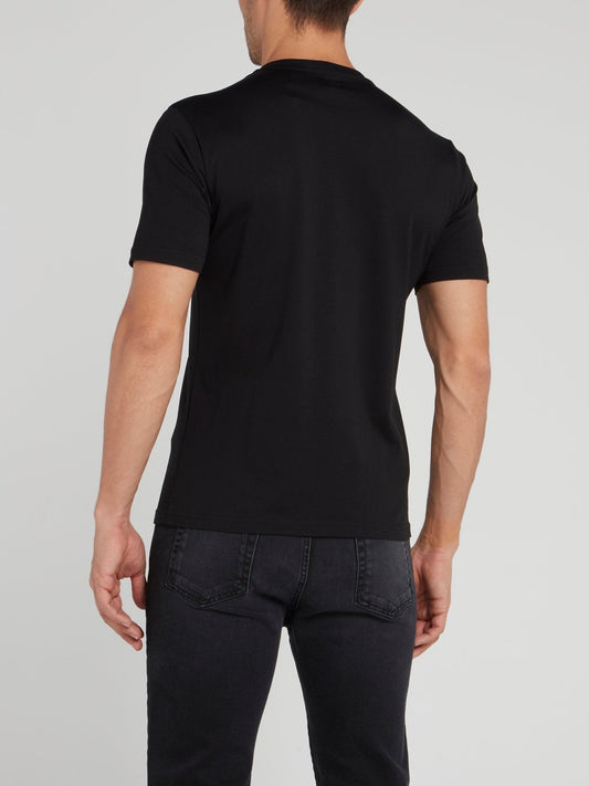 Black Logo Cotton T-Shirt