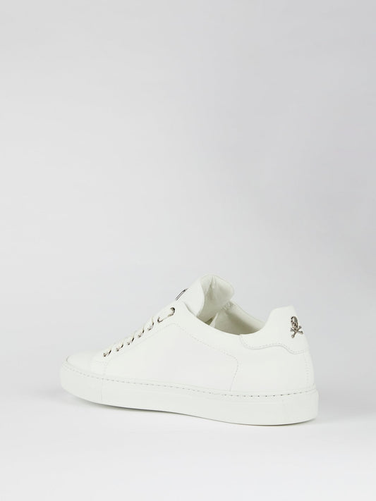 White Signature Logo Sneakers