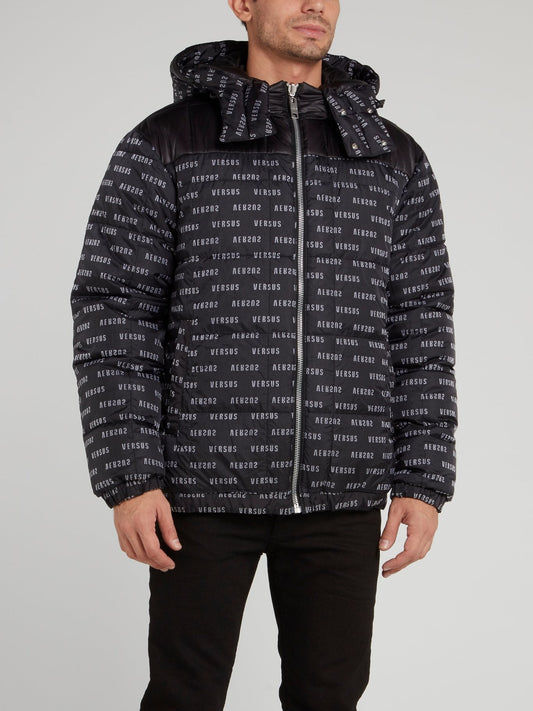 Monogram Print Puffer Jacket