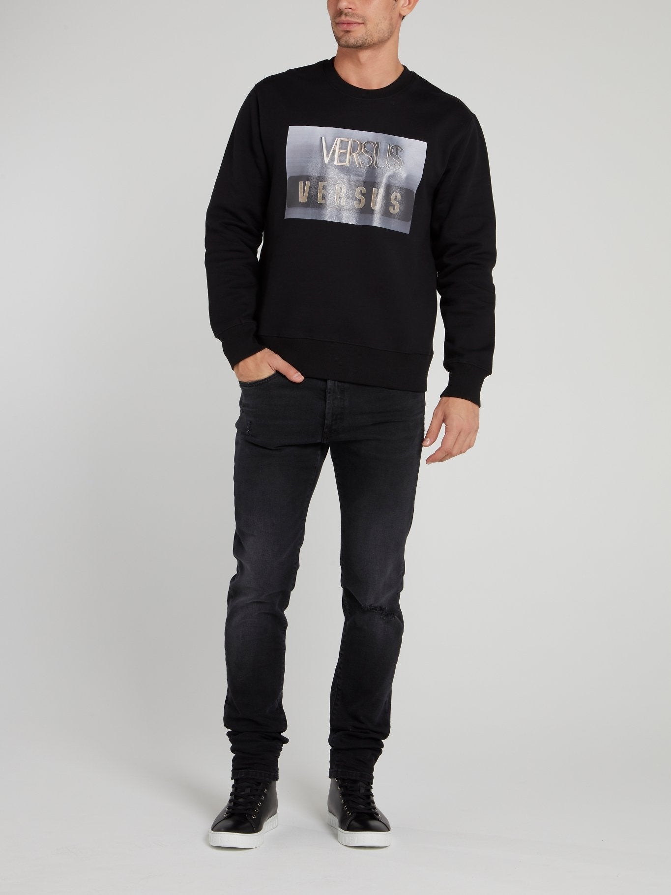 Black Logo Printed Sweatshirt