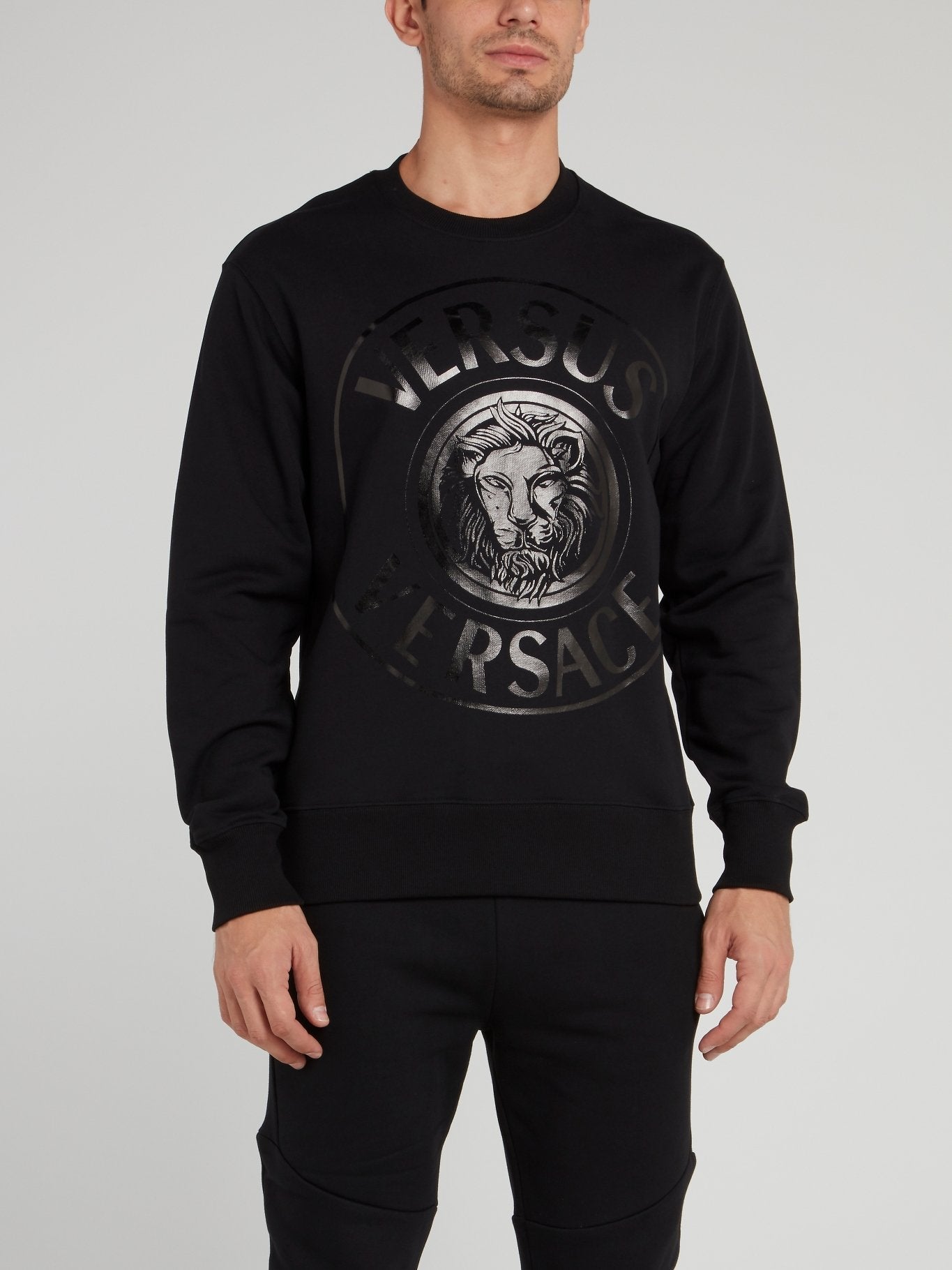 Black Logo Cotton Sweatshirt