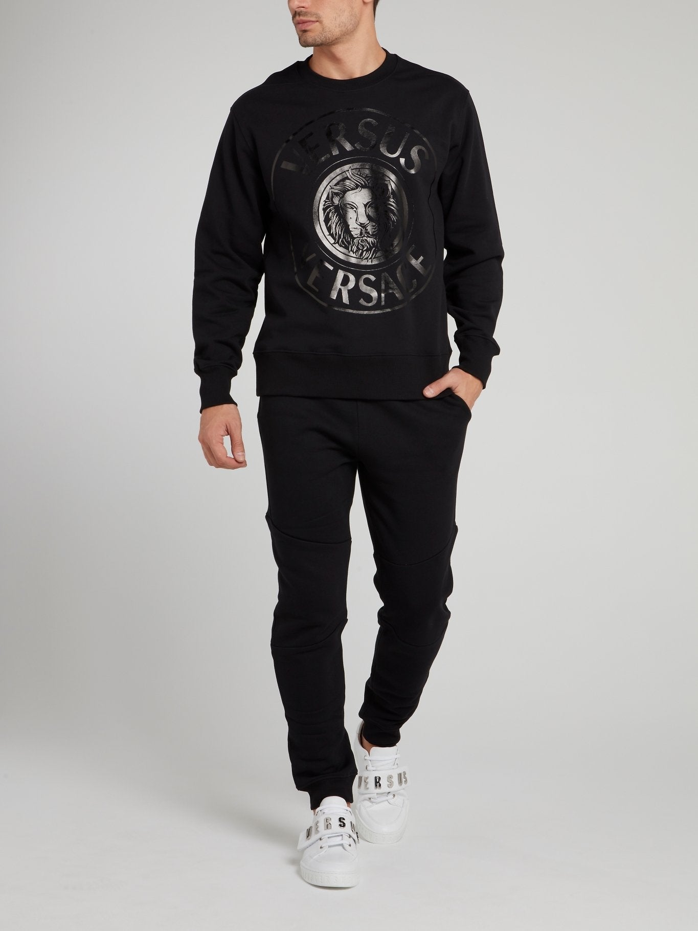 Black Logo Cotton Sweatshirt