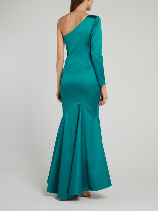 Asymmetric Mermaid Maxi Dress