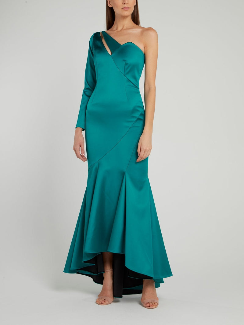 Asymmetric Mermaid Maxi Dress