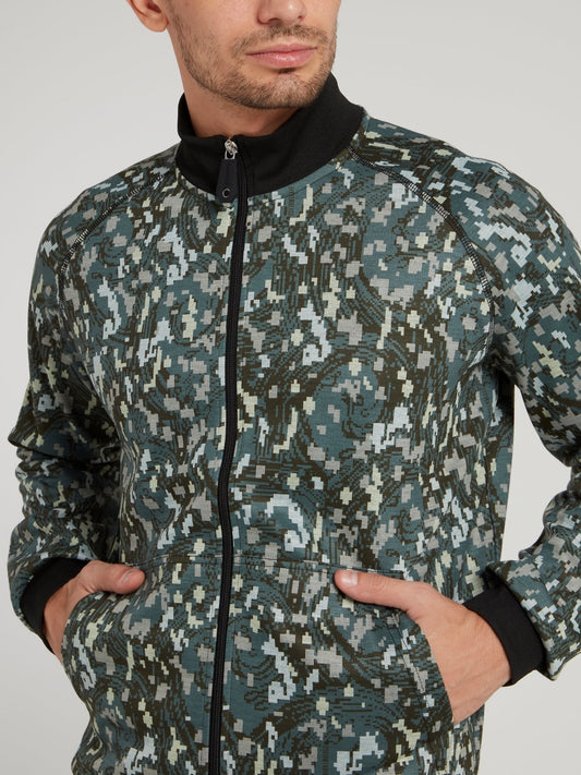 Green Camo High Neck Jacket