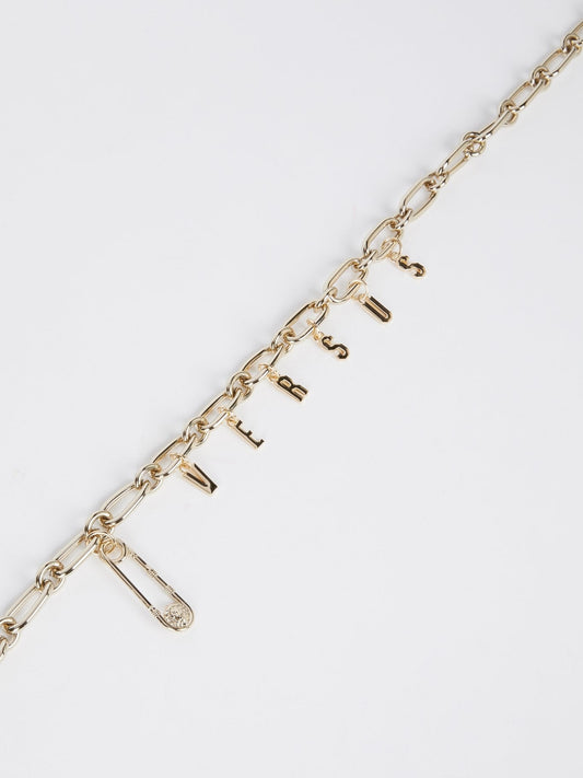 Logo Embellished Chain Belt