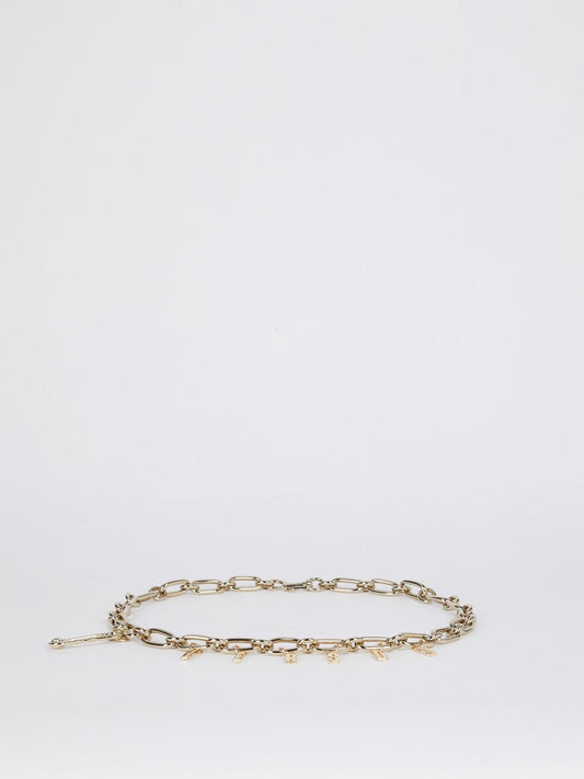 Logo Embellished Chain Belt