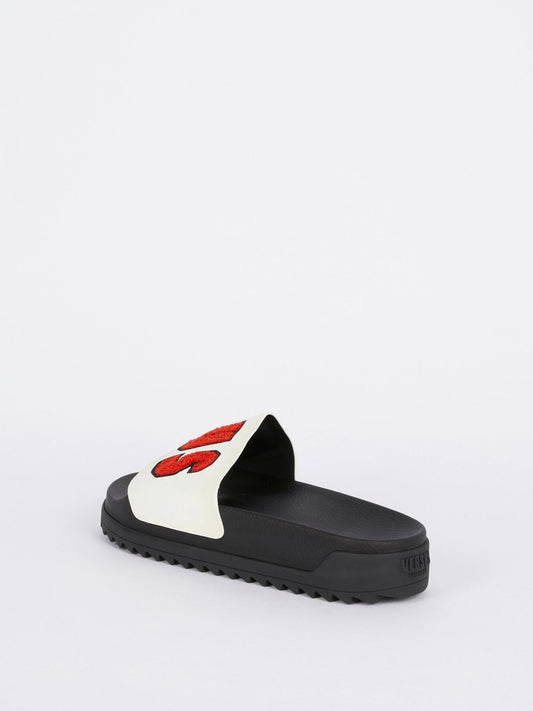 Ciabattina Logo Leather Slides