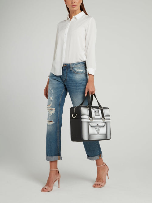 Black and White Nikandros Optical Duffle Bag