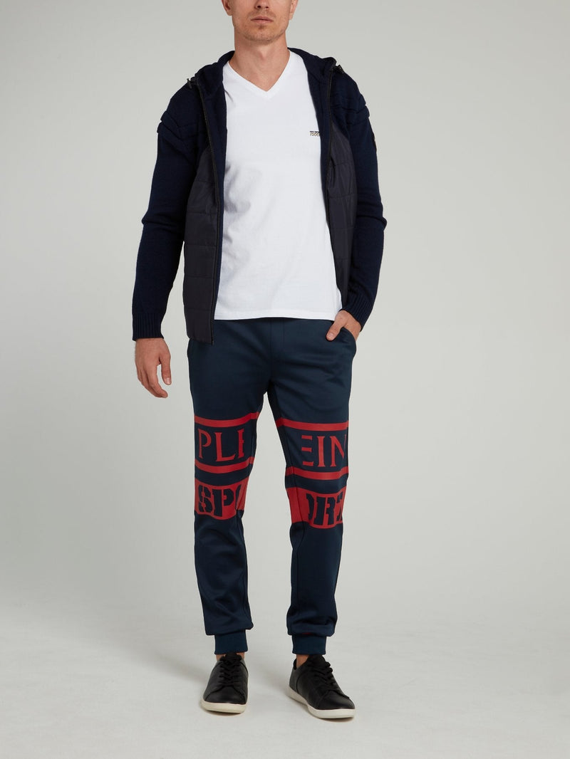 Navy Stencil Logo Jogging Trousers