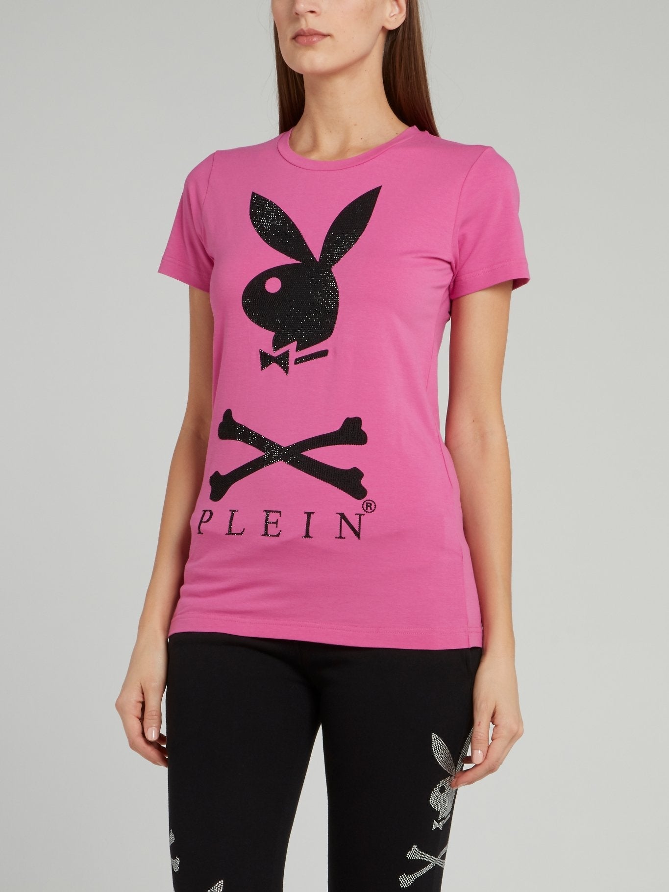 Pink Playboy Print T-Shirt