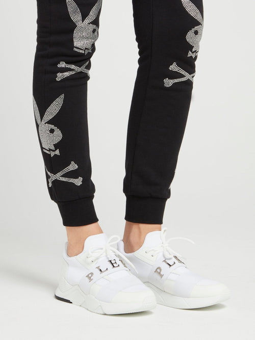 White Logo Front Strap Trainers