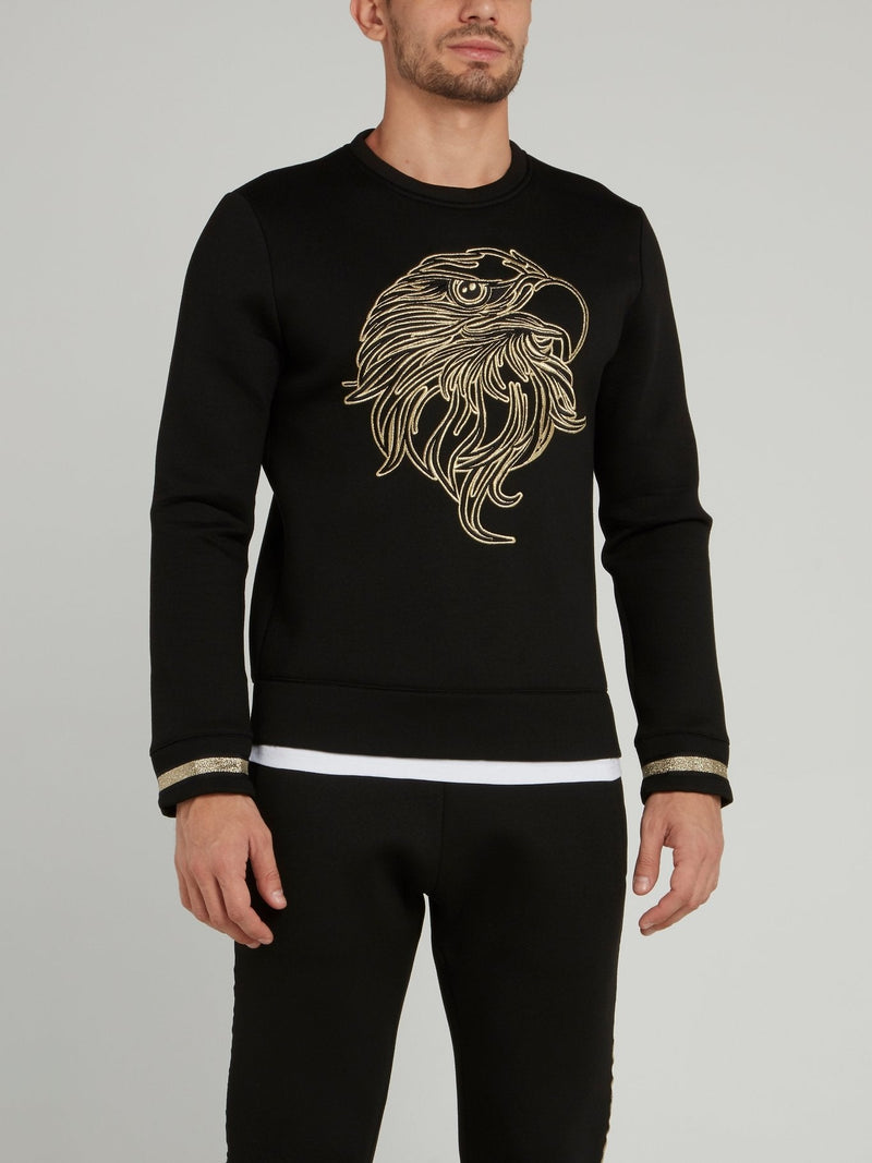 Black Eagle Print Sweatshirt