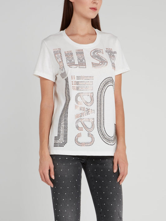 White Studded Logo T-Shirt