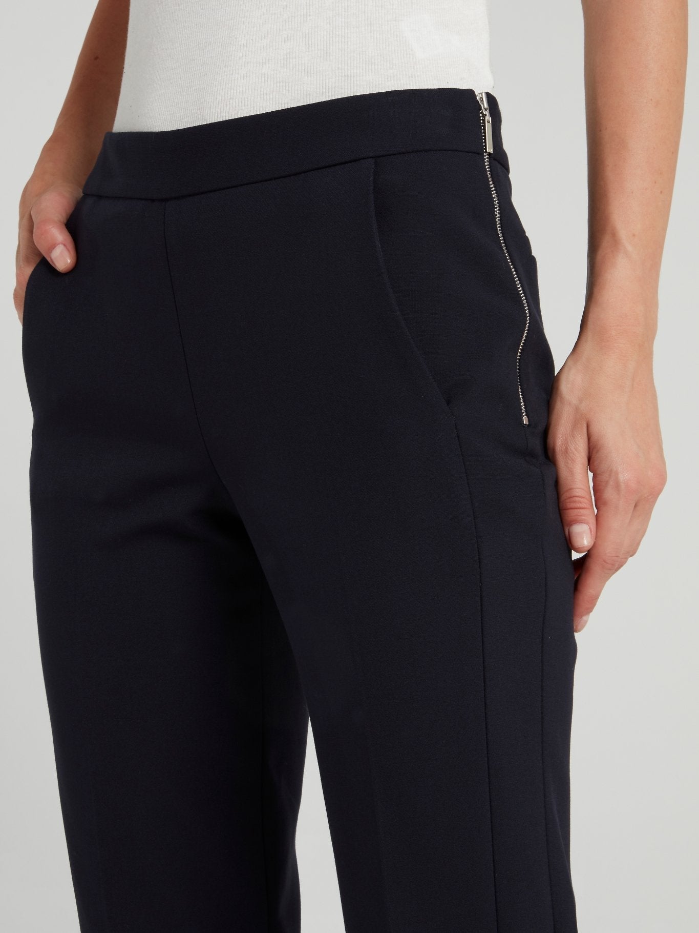 Navy Sculpted Tailoring Peg Pants