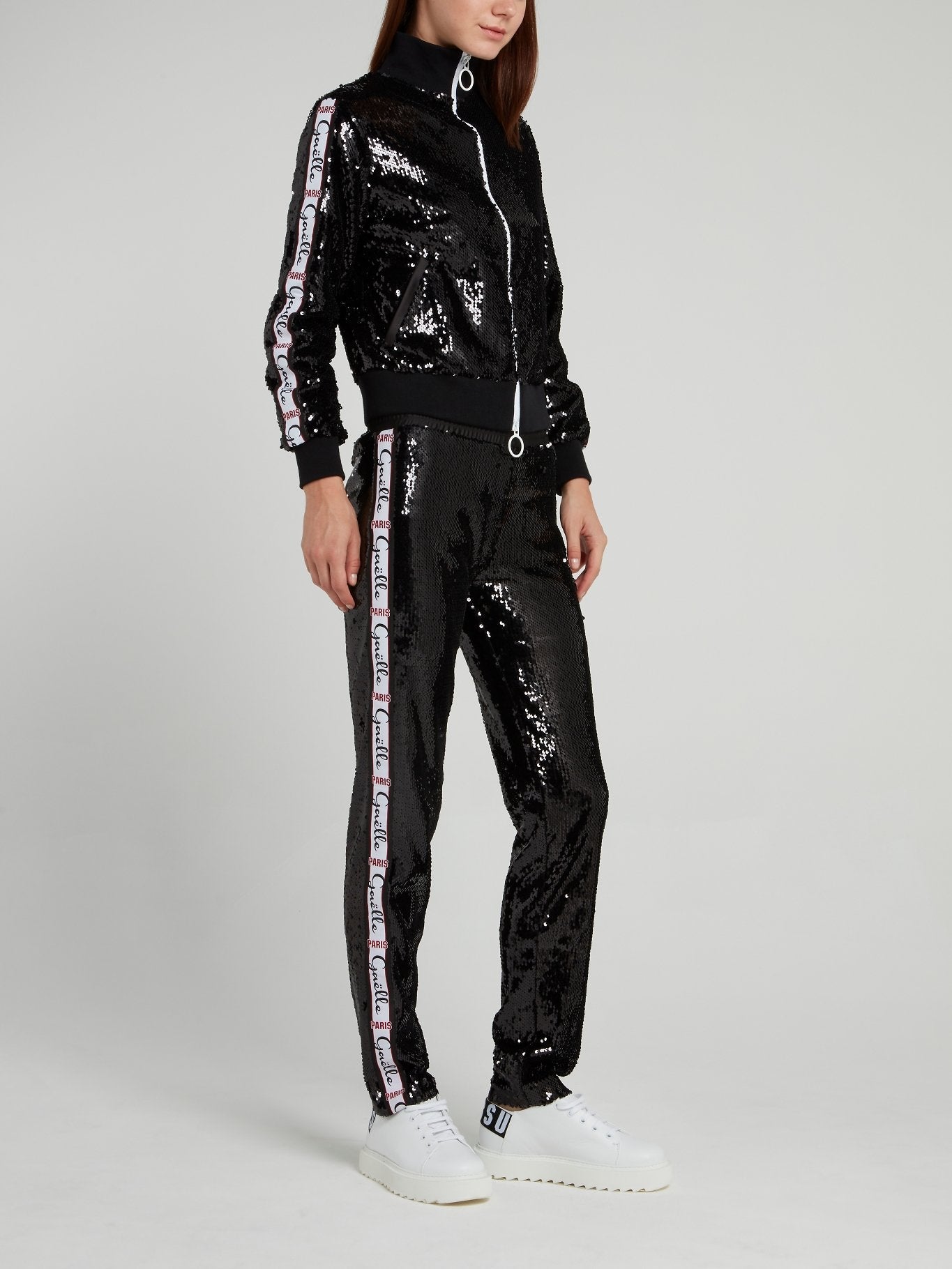 Black Sequin Waistband Pants