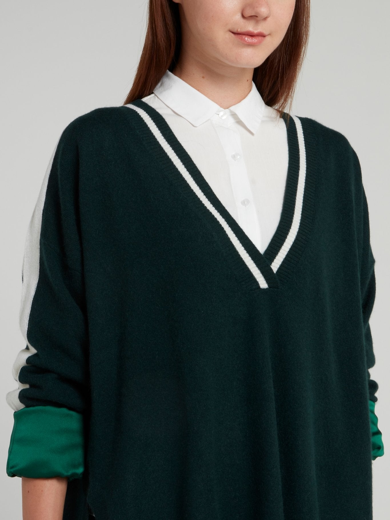 Green Cashmere Boyfriend Jumper