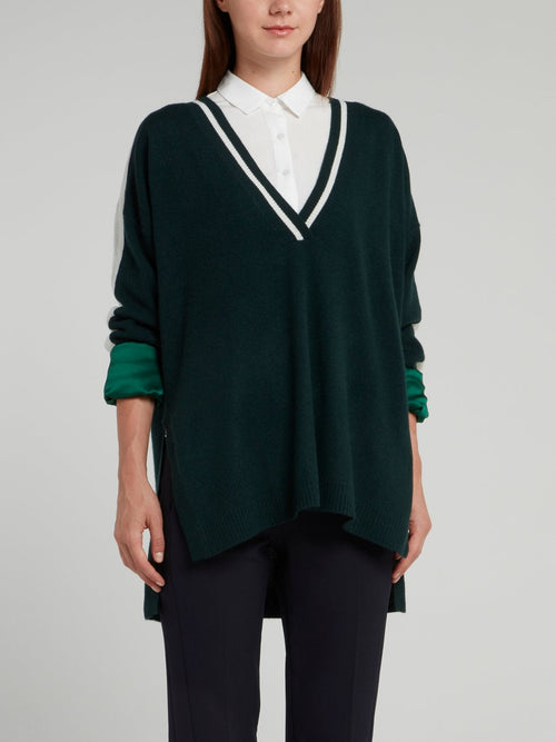 Green Cashmere Boyfriend Jumper