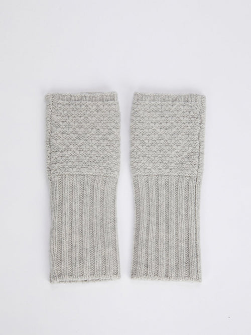 Grey Merino Knitted Mittens