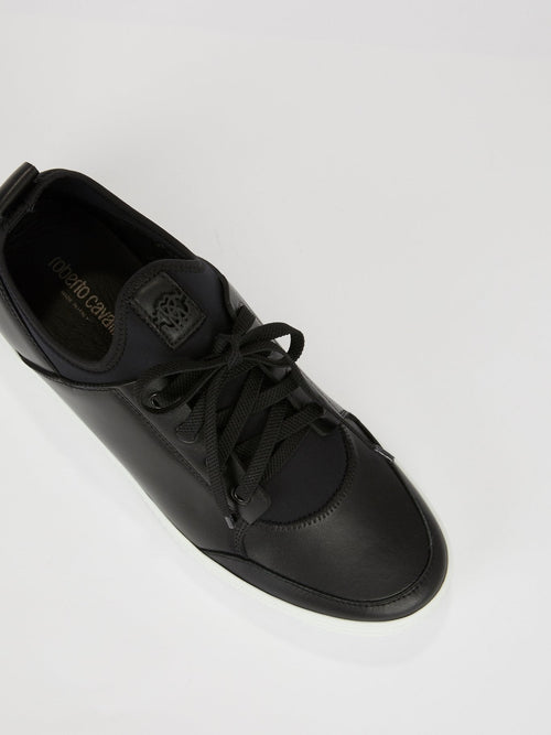 Black Low Top Leather Sneakers