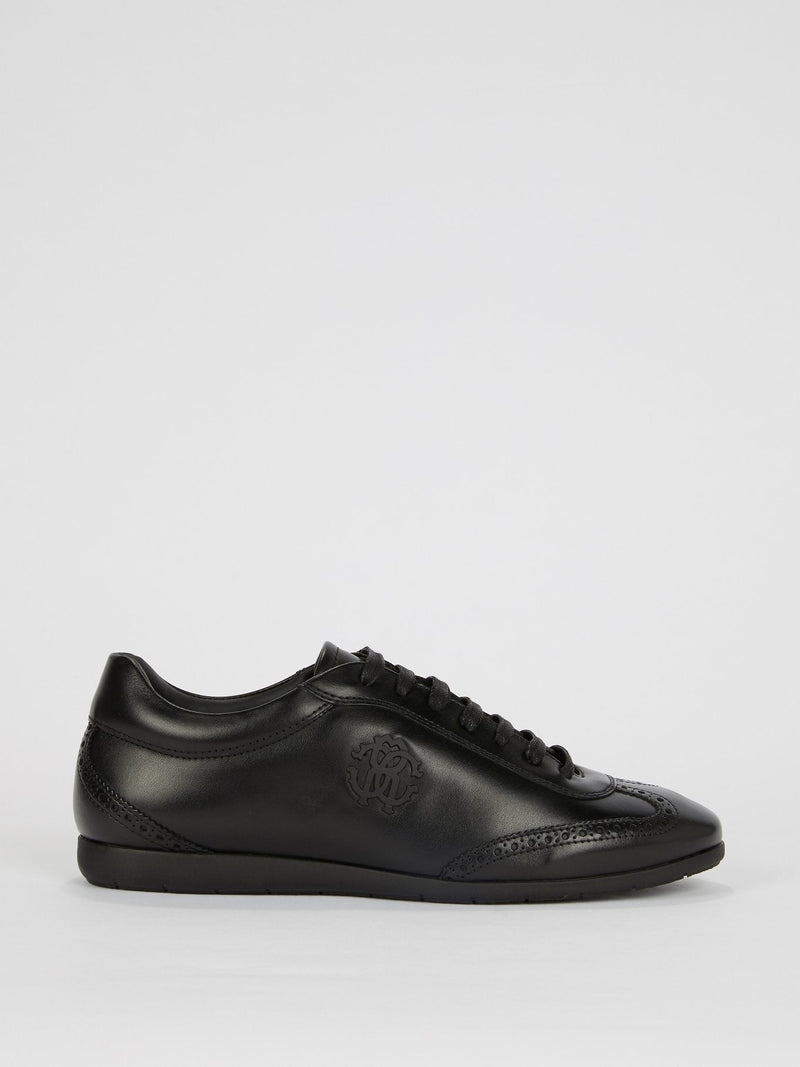 Black Low Top Leather Sneakers