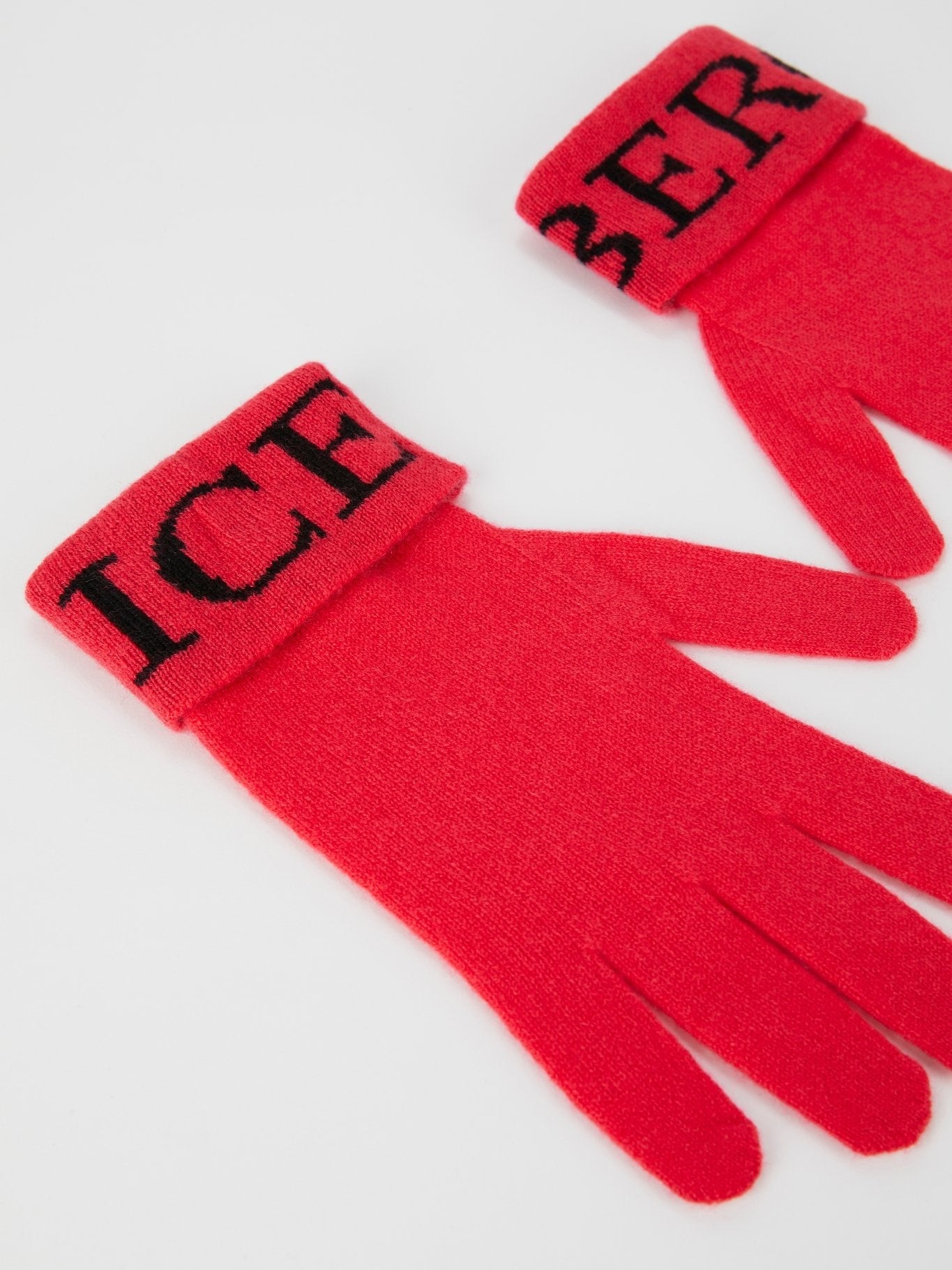 Red Logo Knitted Gloves