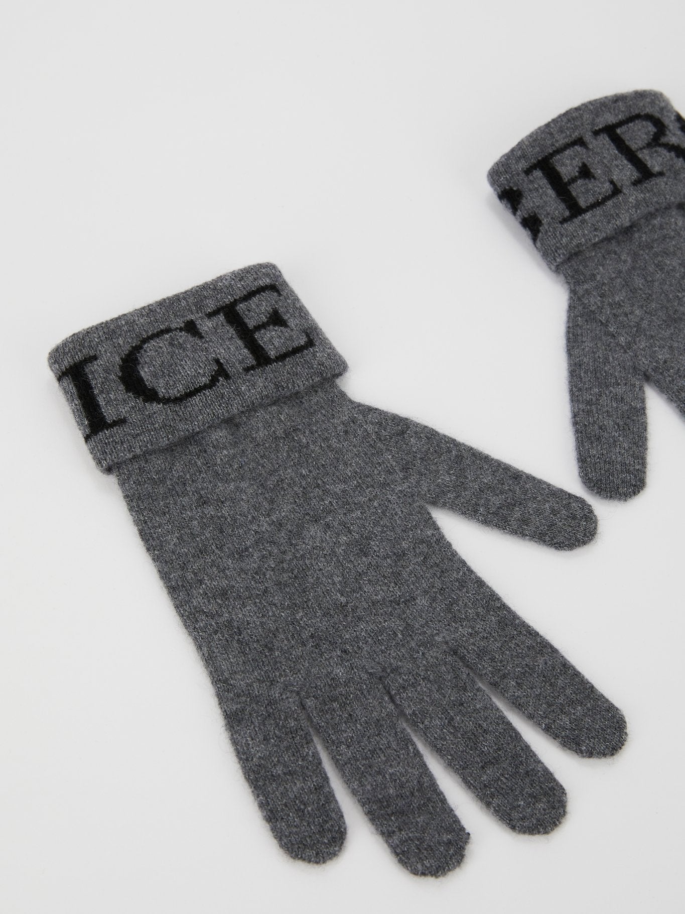 Grey Logo Knitted Gloves