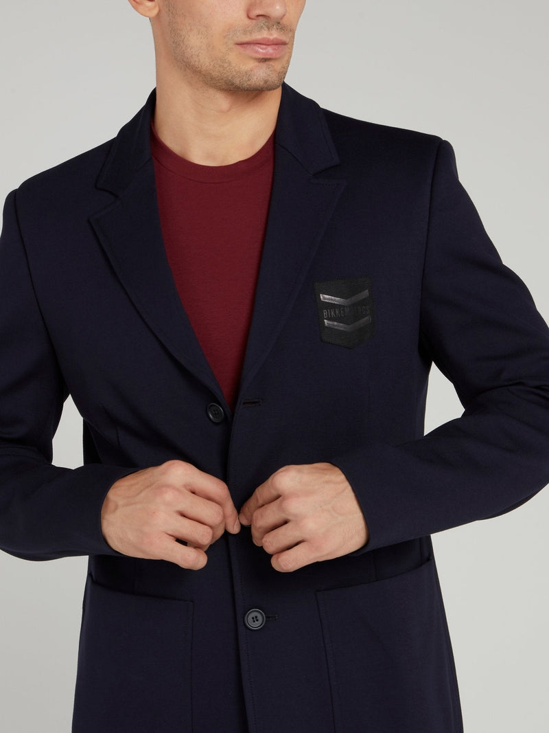 Navy Logo Appliquéd Blazer