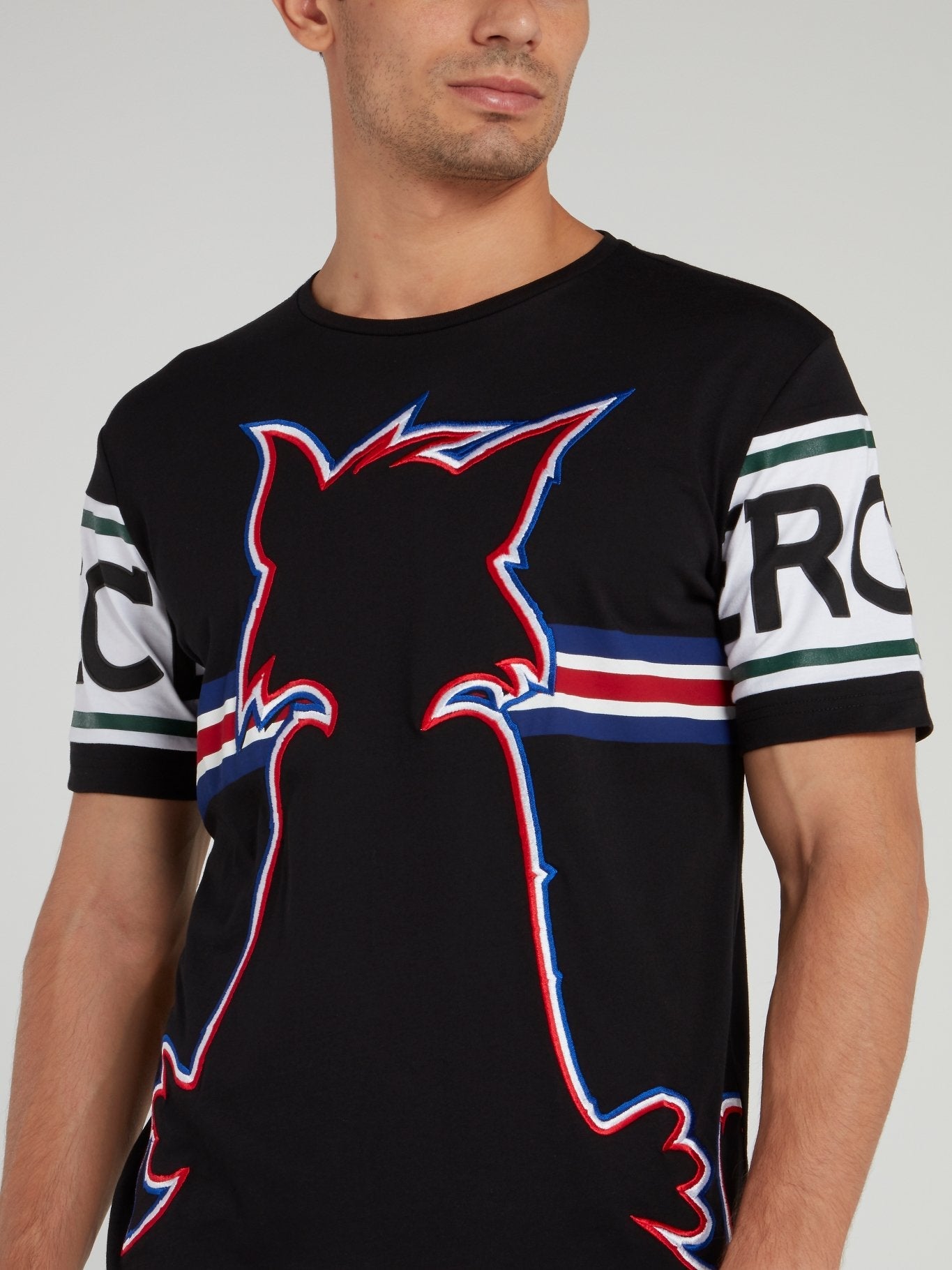 Tom and Jerry Black Stripe Panel T-Shirt