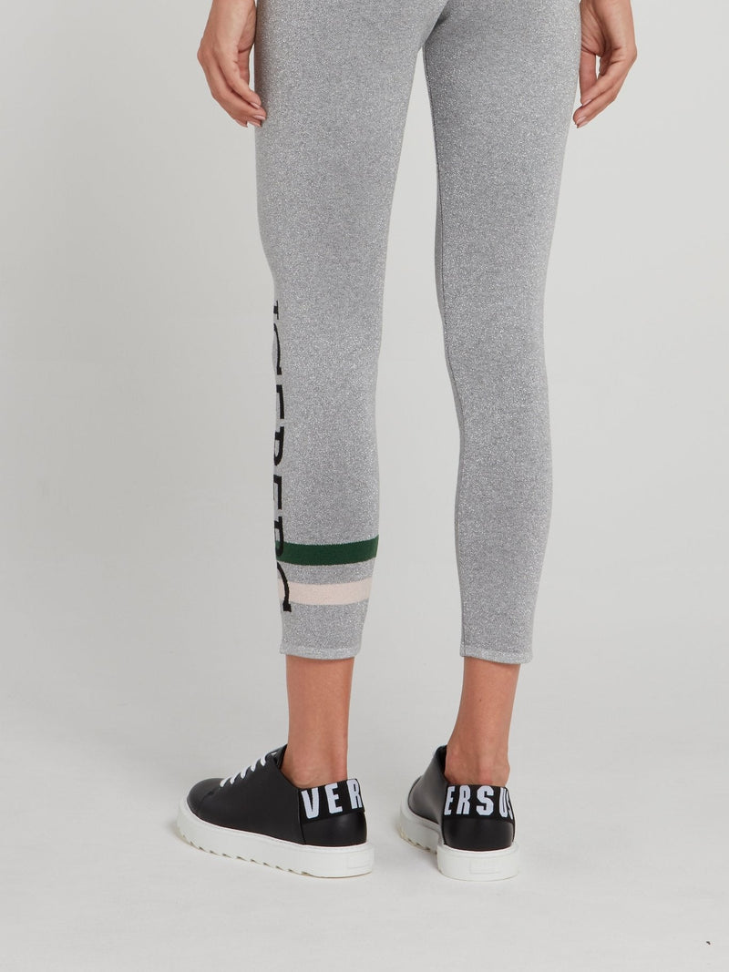 Grey Logo Knitted Leggings