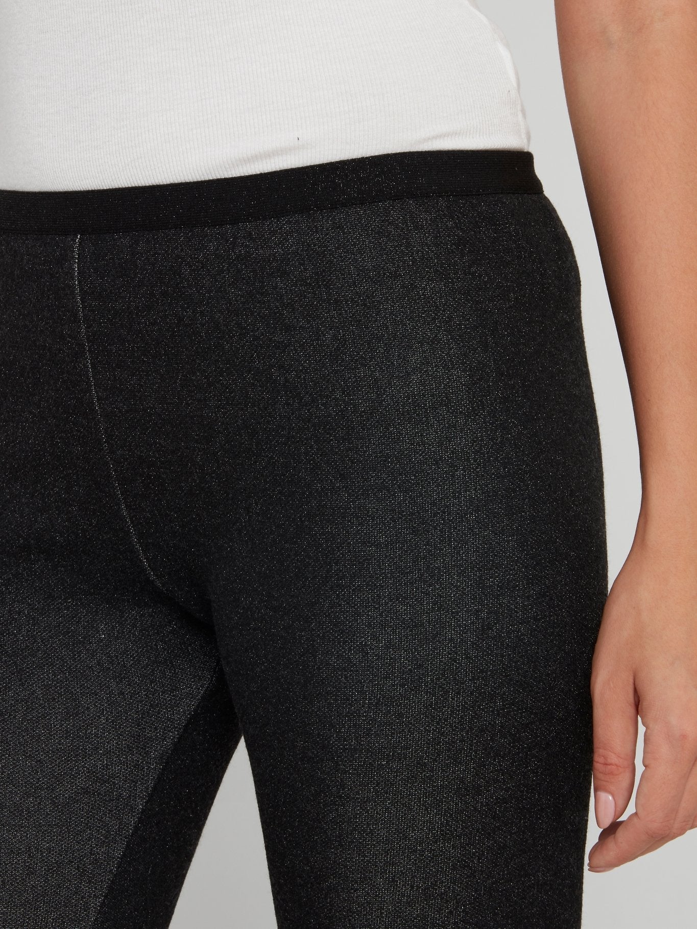 Black Logo Knitted Leggings