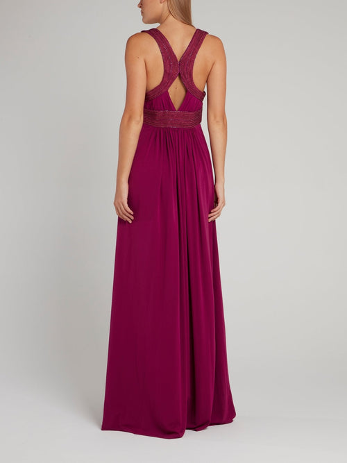 Empire Waist Pleated Maxi Dress